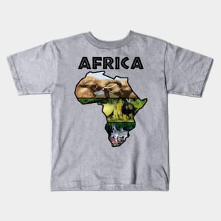 Africa Wildlife Continent Collage Kids T-Shirt